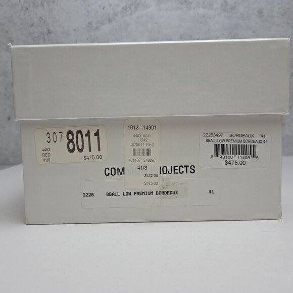 Common Projects BBall Low Premium Bordeaux Sneakers Mens 41 US 8 Leather & Suede - Picture 3 of 10